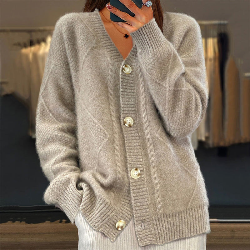 Damen Strickjacke Langärmlig Bequem