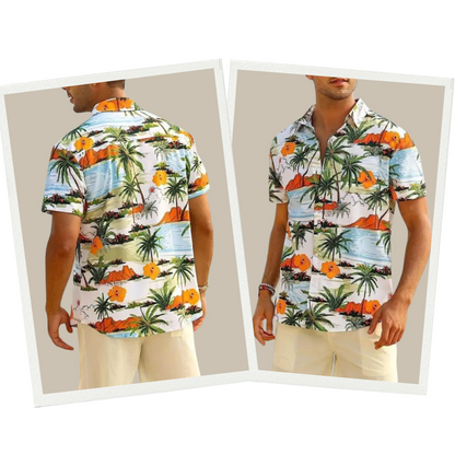 Sommerhemd Kurzarm Hawaiidesign Herren - IdealeKleiden
