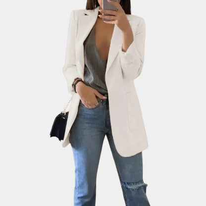 Stylische Damenblazer Lang Slim Fit Design