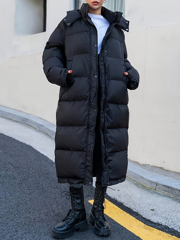 Damen Daunenmantel Lang Elegant Warm
