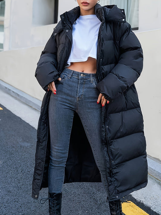 Damen Daunenmantel Lang Elegant Warm - IdealeKleiden
