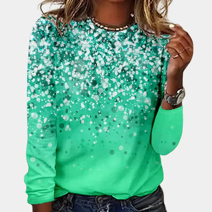 Damen Weihnachtspullover Glitzer Sternenmuster