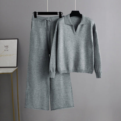 Kuschelige Strickoutfit Set Pullover Hose