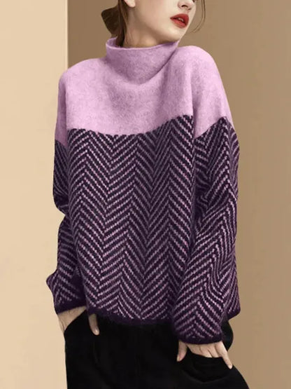 Weicher Pullover Damen Mittlerer Kragen