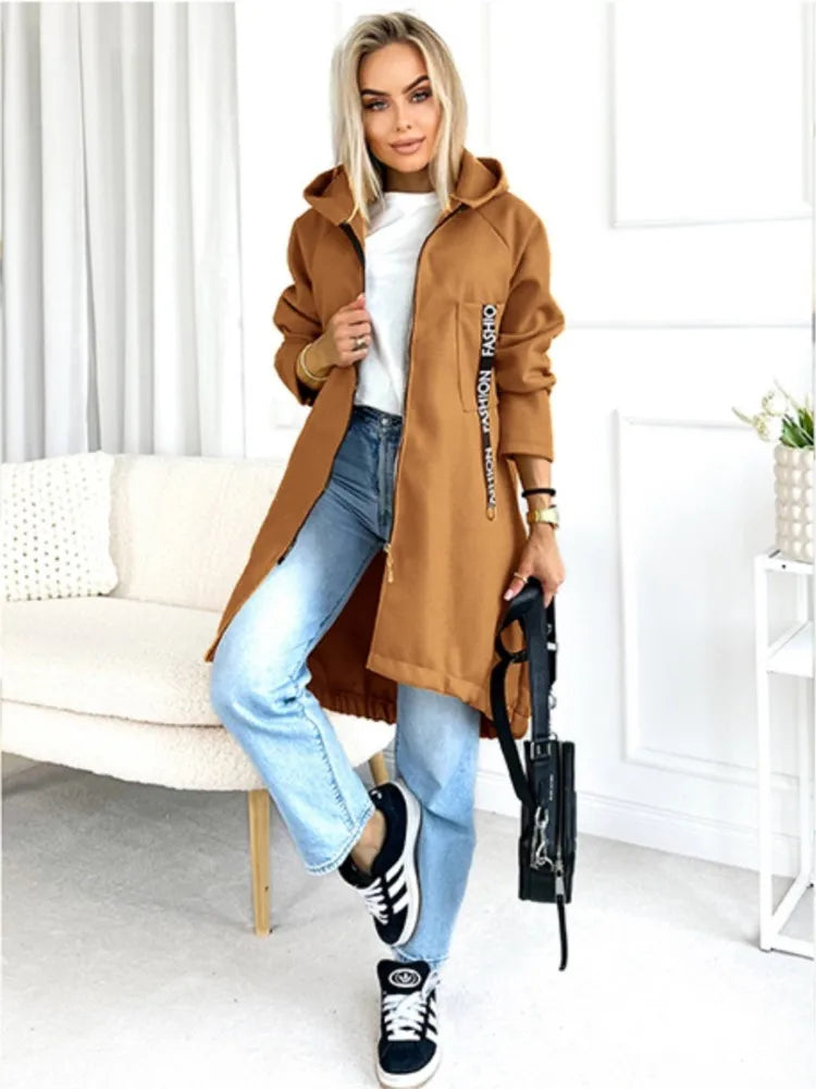 Weiche Damen Winterjacke Fleece Hoodie