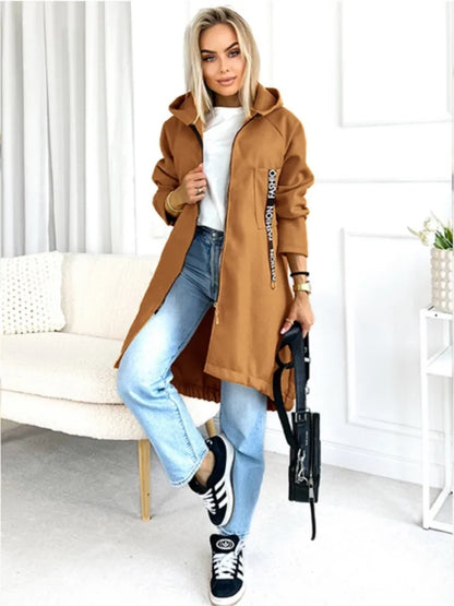 Weiche Damen Winterjacke Fleece Hoodie