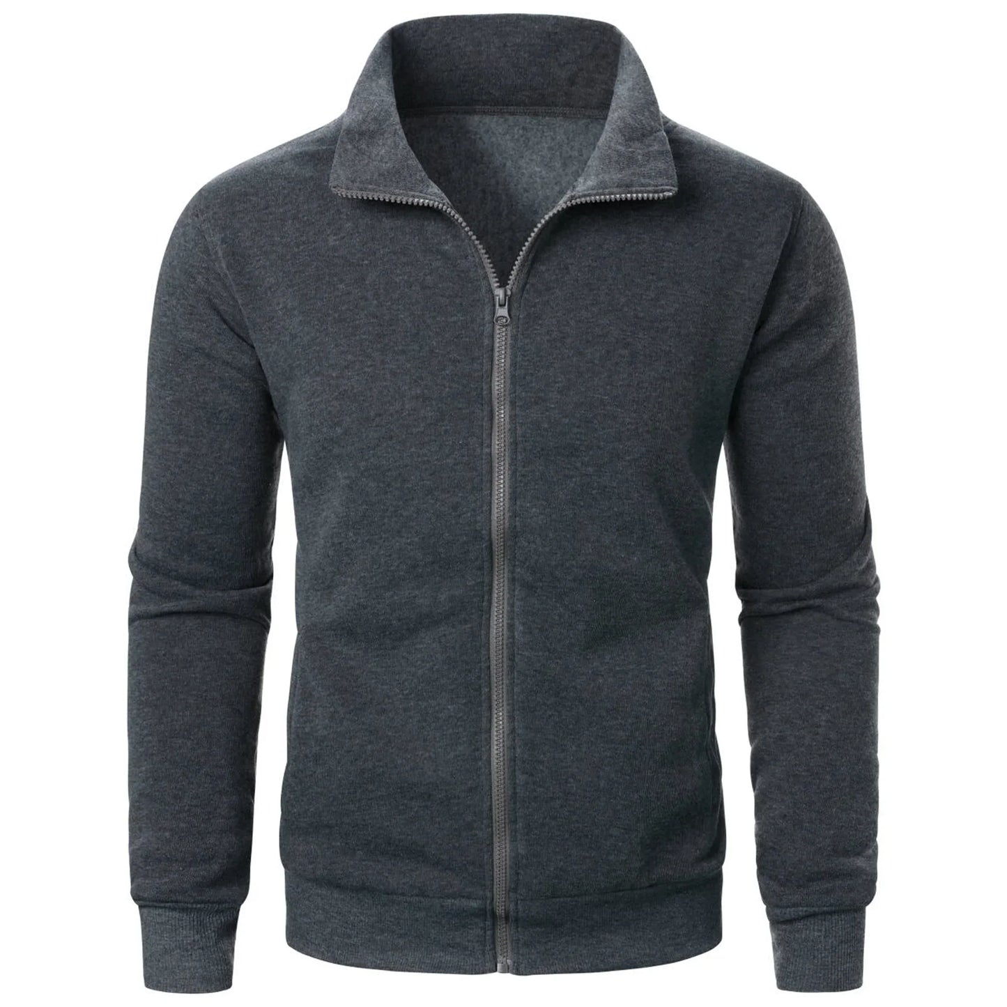 Herren Hoodie Stehkragen Reißverschluss Modern