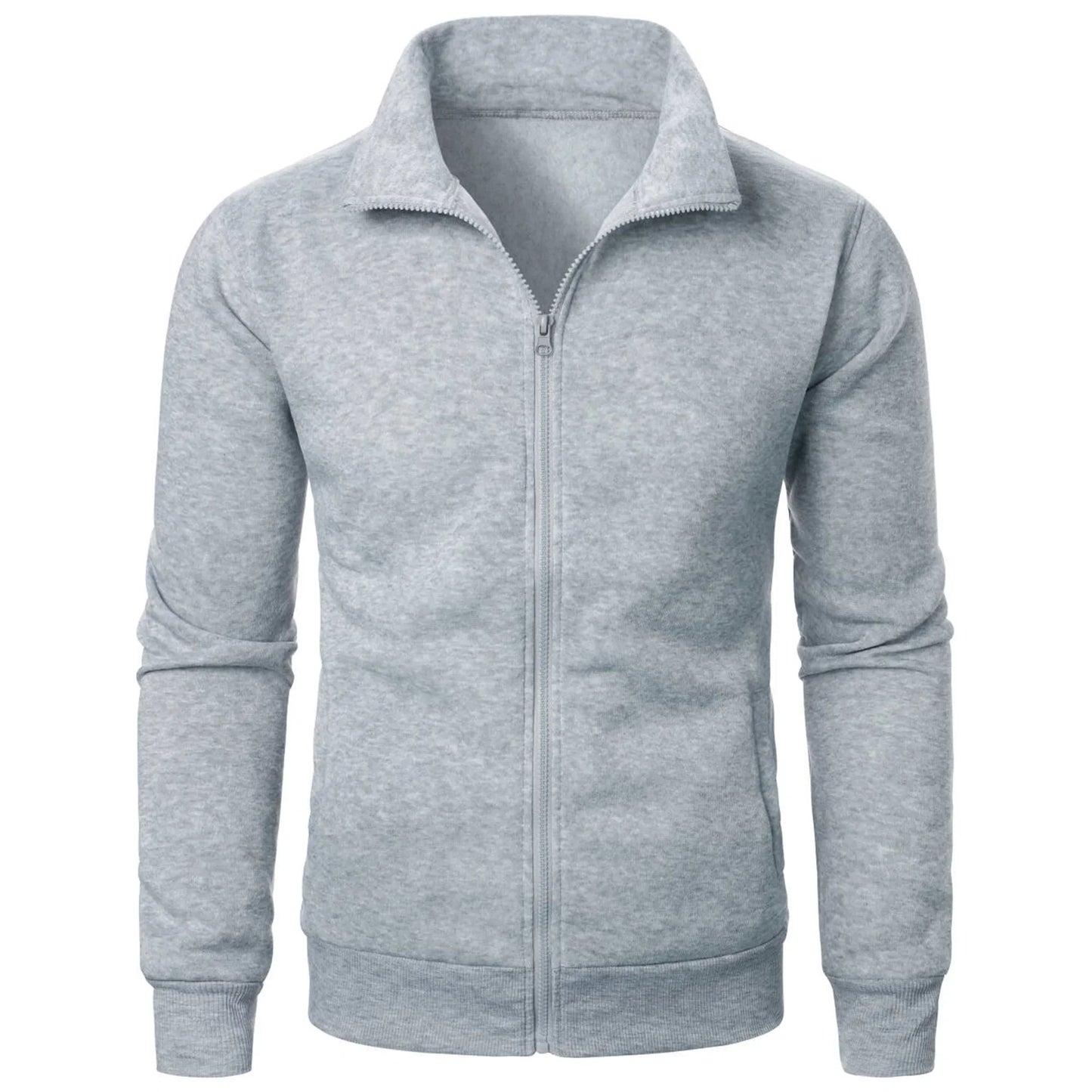 Herren Hoodie Stehkragen Reißverschluss Modern