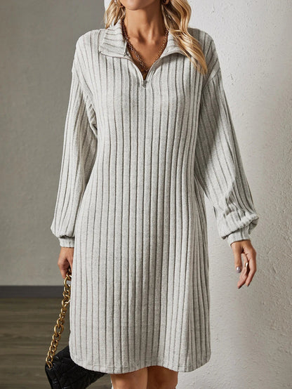 Elegantes Strickkleid Mit Langen Ärmeln Damen - IdealeKleiden