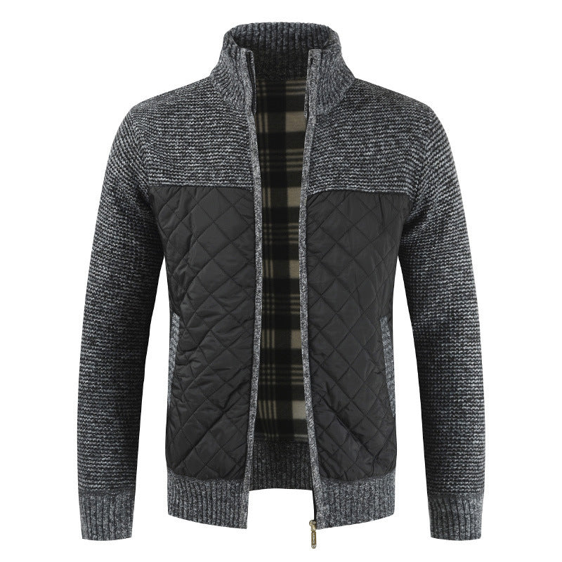 Herren Steppjacke Zip-Up Strickjacke Modern
