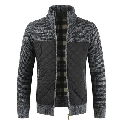 Herren Steppjacke Zip-Up Strickjacke Modern