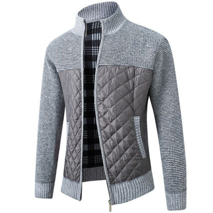 Herren Steppjacke Zip-Up Strickjacke Modern
