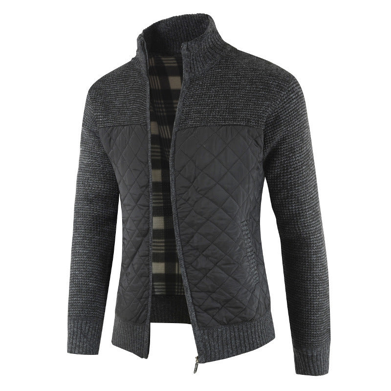 Herren Steppjacke Zip-Up Strickjacke Modern