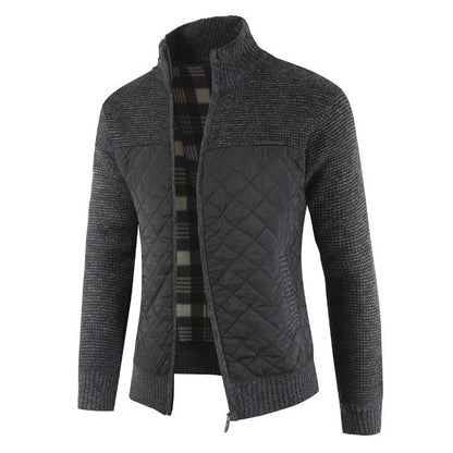 Herren Steppjacke Zip-Up Strickjacke Modern