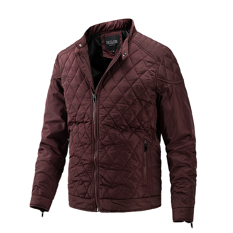 Herren Steppjacke kariert mit Reißverschluss