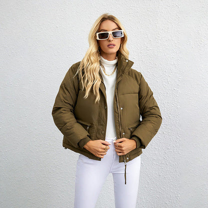 Damen Winterjacke Leicht Reißverschluss Kragen