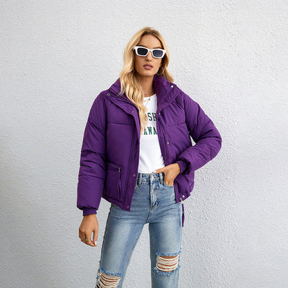 Damen Winterjacke Leicht Reißverschluss Kragen