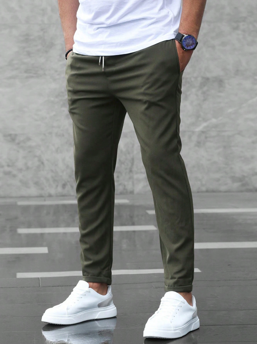 Elastische Herrenhose Bequem Kordelzug