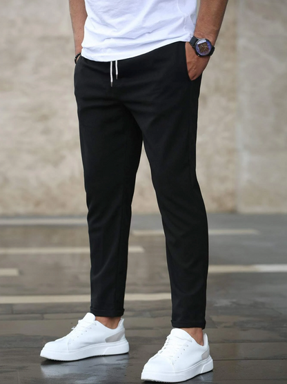 Elastische Herrenhose Bequem Kordelzug