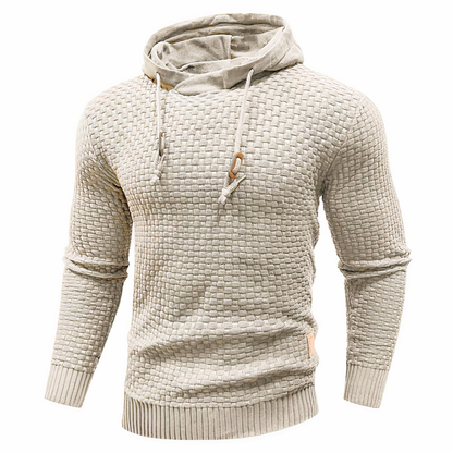 Herren Strick-Hoodie Slim Fit Kapuzenpullover
