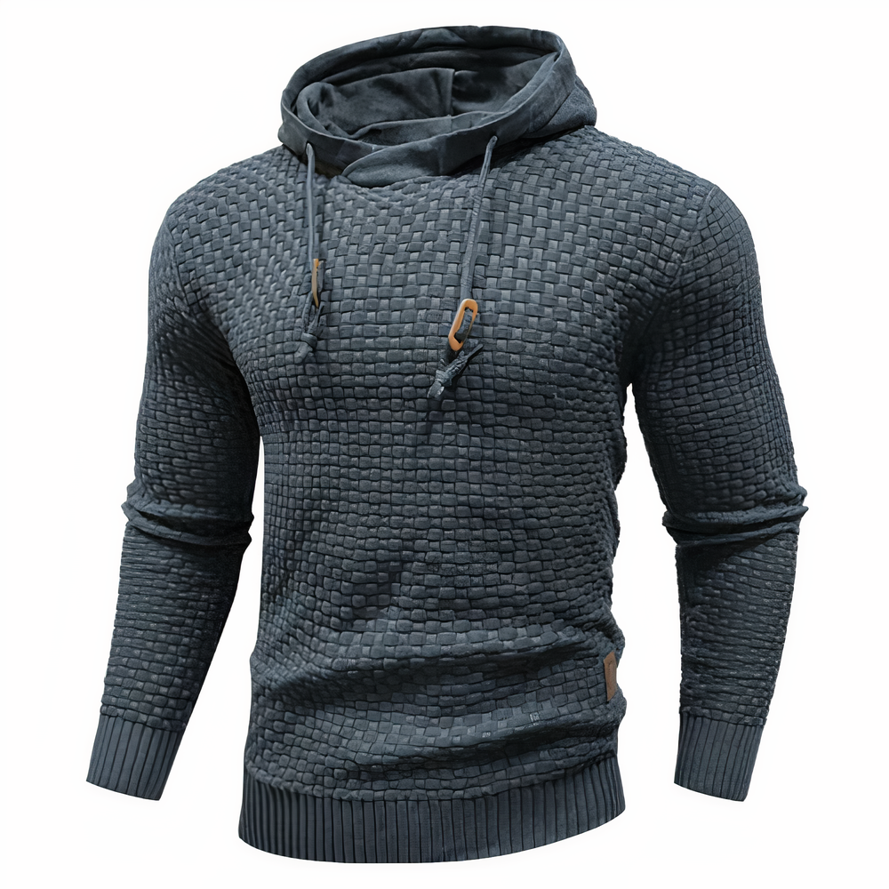Herren Strick-Hoodie Slim Fit Kapuzenpullover