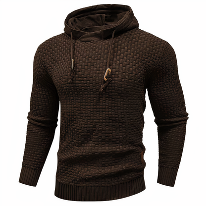 Herren Strick-Hoodie Slim Fit Kapuzenpullover