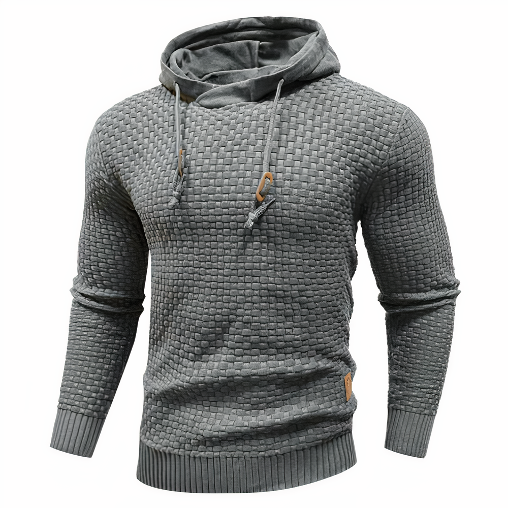 Herren Strick-Hoodie Slim Fit Kapuzenpullover