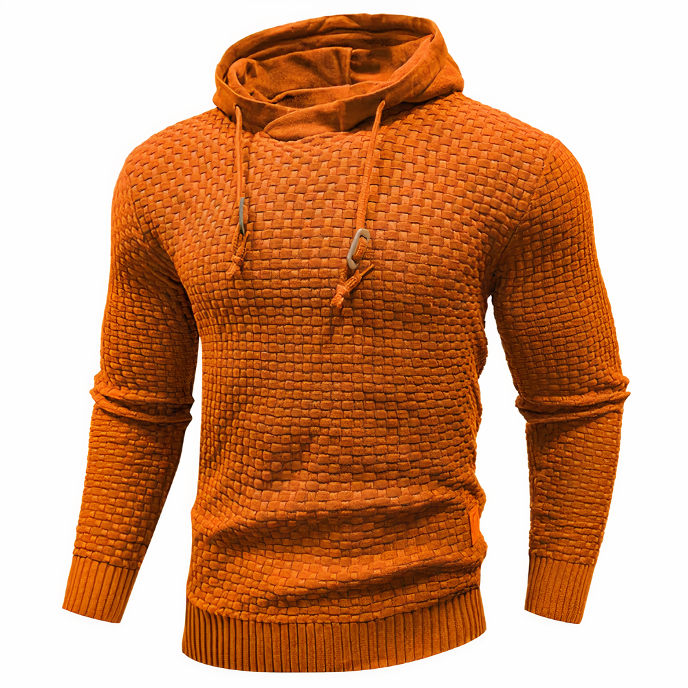 Herren Strick-Hoodie Slim Fit Kapuzenpullover