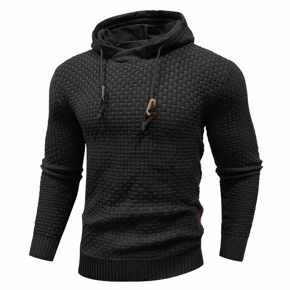Herren Strick-Hoodie Slim Fit Kapuzenpullover - IdealeKleiden