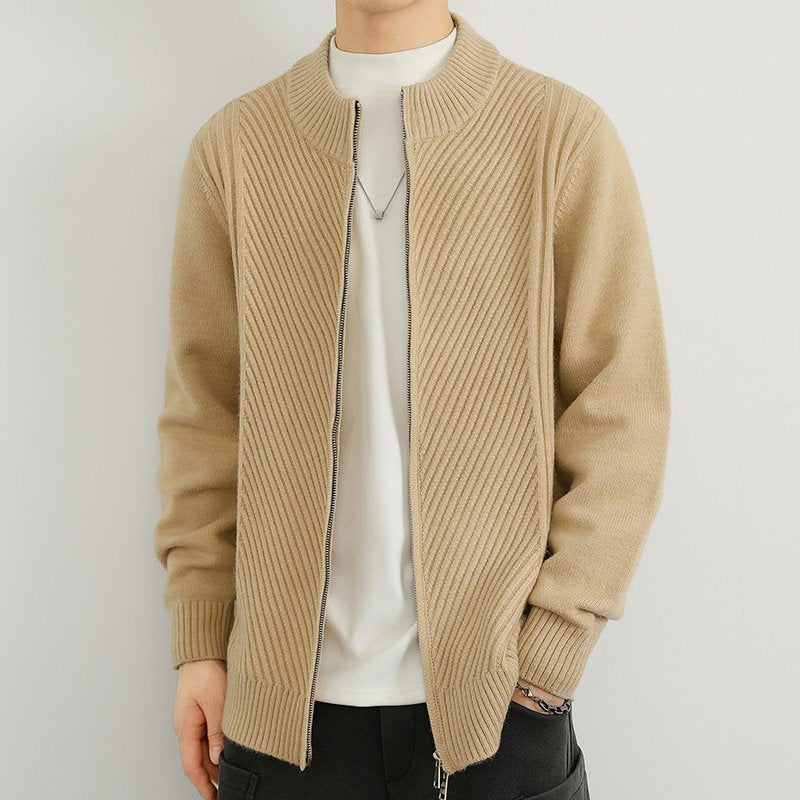 Herren Strickjacke Reißverschluss Oversized