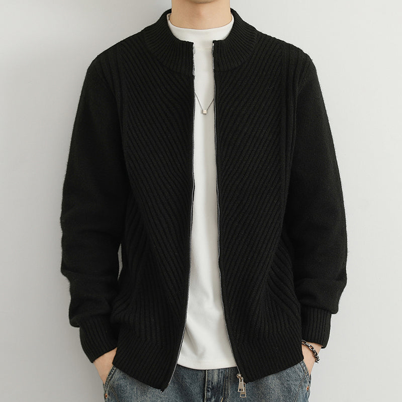 Herren Strickjacke Reißverschluss Oversized