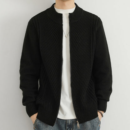 Herren Strickjacke Reißverschluss Oversized