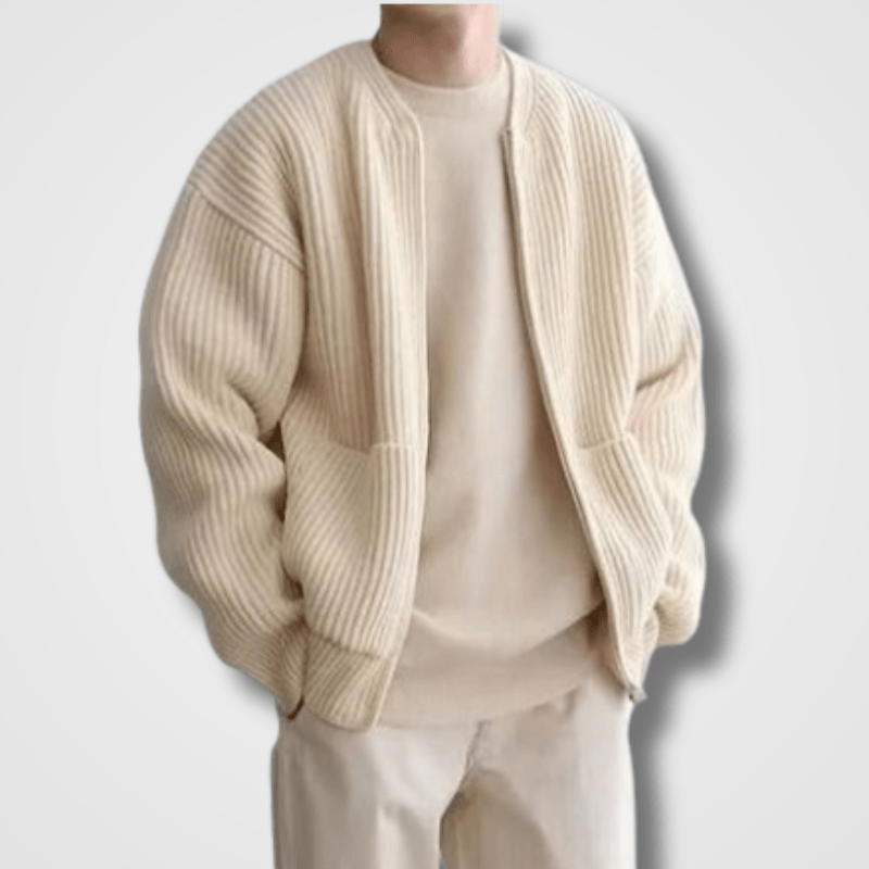 Dicker Strickpulli Herren Zip Up