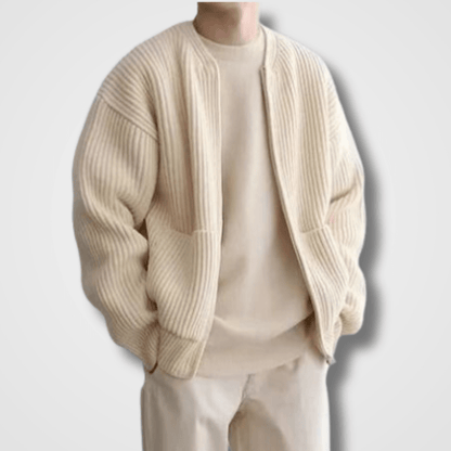 Dicker Strickpulli Herren Zip Up