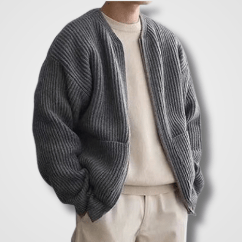 Dicker Strickpulli Herren Zip Up
