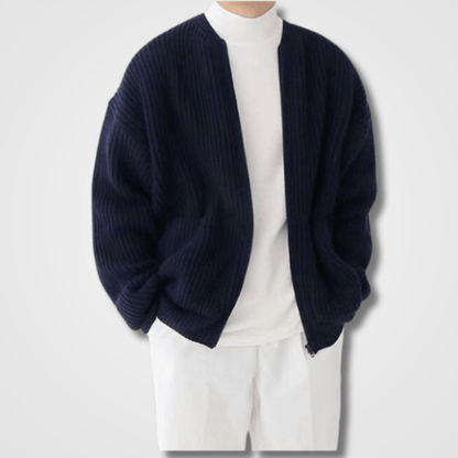 Dicker Strickpulli Herren Zip Up