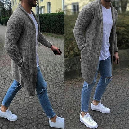 Lange Strickjacke Herren Lässig Offen