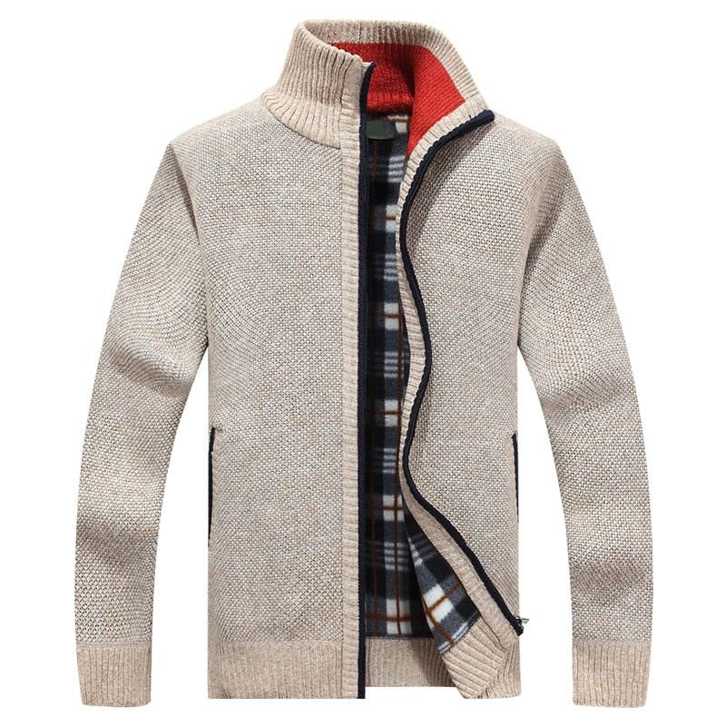 Herren Strickjacke Reißverschluss Winter Warm