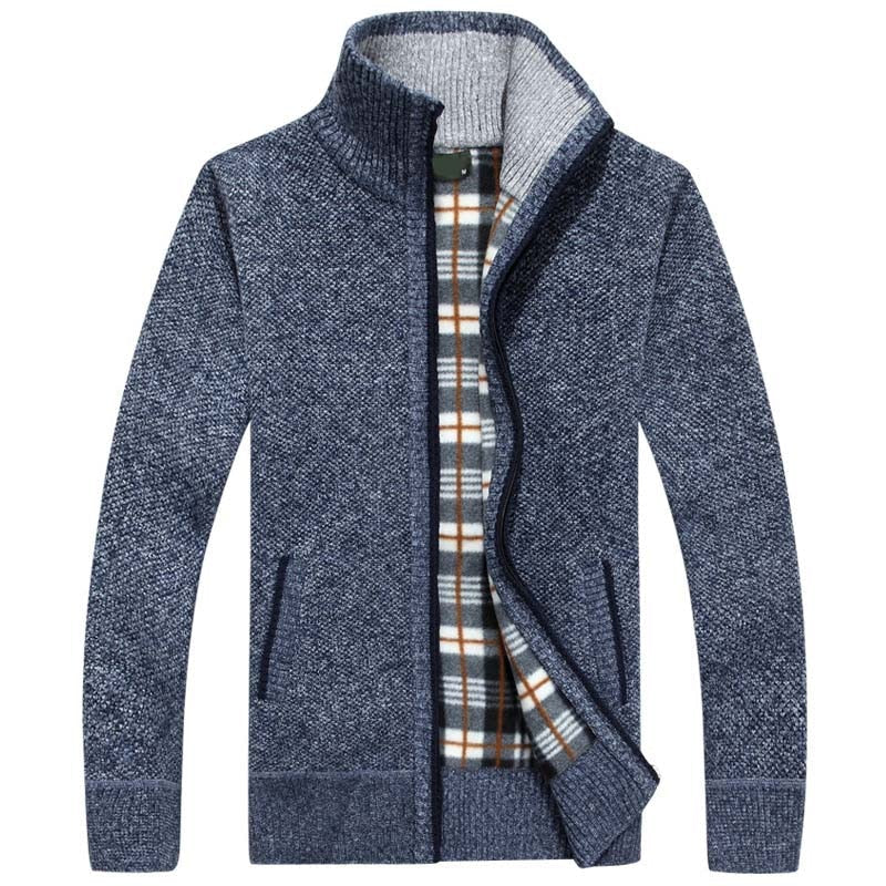 Herren Strickjacke Reißverschluss Winter Warm