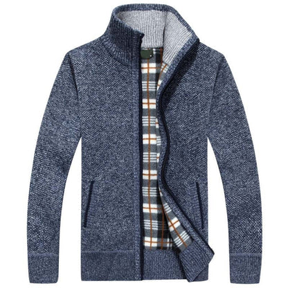 Herren Strickjacke Reißverschluss Winter Warm