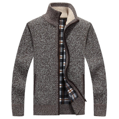 Herren Strickjacke Reißverschluss Winter Warm