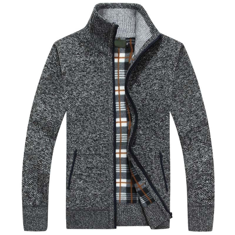 Herren Strickjacke Reißverschluss Winter Warm