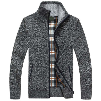 Herren Strickjacke Reißverschluss Winter Warm