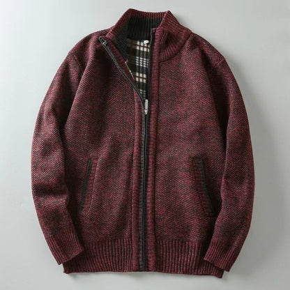 Herren Strickjacke Reißverschluss Winter Warm
