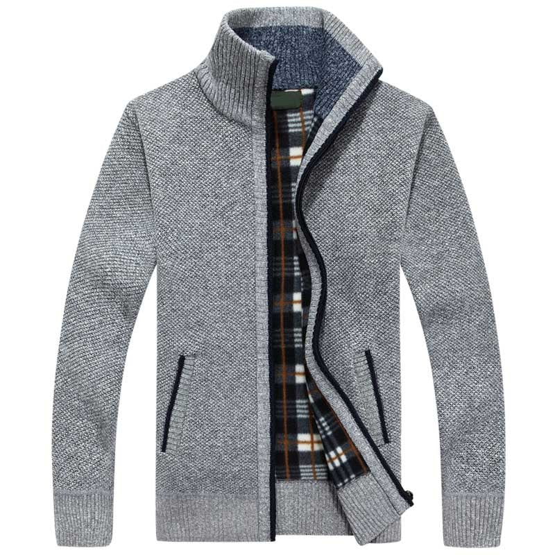 Herren Strickjacke Reißverschluss Winter Warm