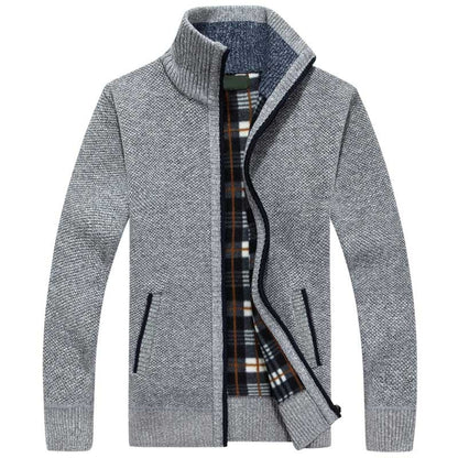 Herren Strickjacke Reißverschluss Winter Warm
