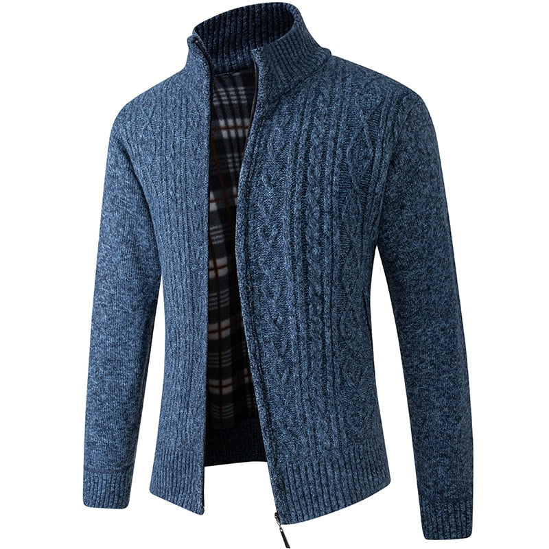 Herren Strickjacke Reißverschluss Winter Warm