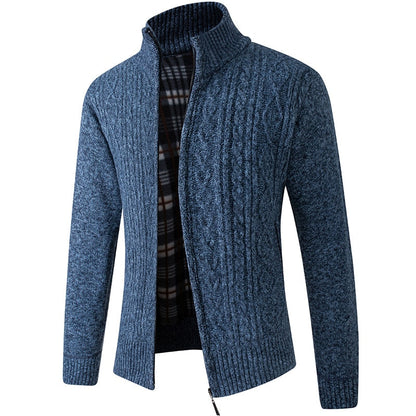 Herren Strickjacke Reißverschluss Winter Warm