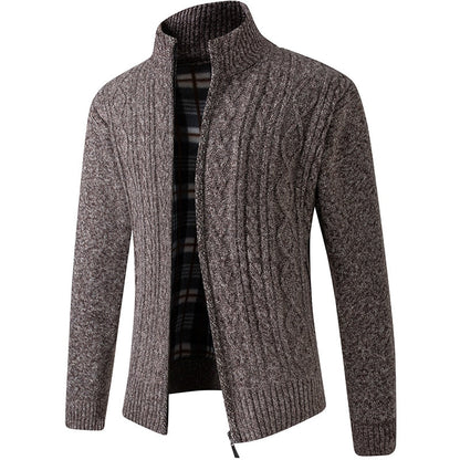 Herren Strickjacke Reißverschluss Winter Warm