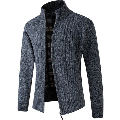 Herren Strickjacke Reißverschluss Winter Warm